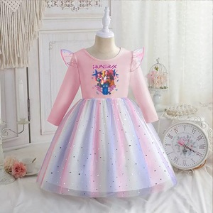 Disfraces de K-<span class=keywords><strong>Pop</strong></span> Demon Hunters en Oferta, Mira, Rumi, Zoy, Ropa de Dibujos Animados, Vestido de Princesa Estampado para Actuaciones - Product Image 4