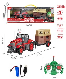 รถบังคับวิทยุพร้อมปั๊มน้ำ,อัตราส่วน1:24 4CH ชุดฟาร์มรถเทรลเลอร์ของเล่นวิศวกรรมรถยนต์ชาร์จแบตเตอรี่ใหม่ได้ - Product Image 3