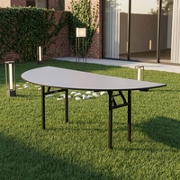 Hot Sale PVC-beschichtetes Sperrholz Halbrund klappbarer Hotel tisch QZ6006