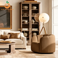 Fauteuil Barrelback Direct Usine, Chaise Simple de Salon avec Coussin en Mousse Moelleuse et Cadre en Bois, Fourniture Directe pour Hôtels et Villas