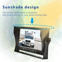 Kit Moniteur Voiture Podofo 7'' AHD 1080P avec Caméra de Recul et Kit d'Aide au Stationnement, Câble d'Extension 15M pour Bus, Fourgonnette, Camping-car, Camion
