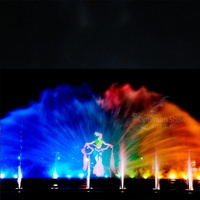 Fuente de Agua Danzante LED Optimum Show, Fuente Musical Flotante para Exteriores, Equipo de Acero Inoxidable, Luces DMX 512, Ecológica