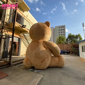 Милый коричневый плюшевый надувной медведь, гигантский надувной медведь Санты - Product Image 6