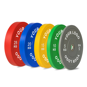 Couleur caoutchouc logo personnalisé plaques pare-chocs haltérophilie compétition de gymnastique commerciale 51mm Standard trou en acier inoxydable Fitness - Product Image 2