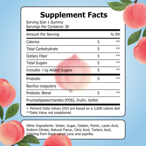 Gomitas Probióticas en Oferta, Gomitas con Fibra Dietética y Carbohidratos Totales, Apoyan la Salud Digestiva e Inmunológica, Gomitas con Azúcares Totales - Product Image 2