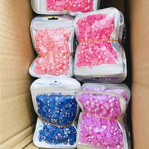 Yantuo เม็ดไข่มุกครึ่งเม็ดผสมขนาด3มม.-10มม. เม็ดไข่มุกด้านหลังแบนสำหรับตกแต่งเล็บกระเป๋าแก้ว30ก. - Product Image 2