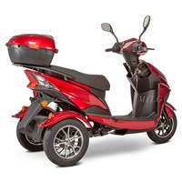 Scooter électrique à 3 roues tout-terrain, cyclomoteur électrique à 3 roues, tricycle électrique avec siège arrière