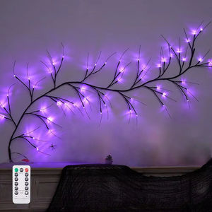 Guirlande lumineuse LED d'Halloween en forme de citrouille et de chauve-souris, flexible, pour décoration suspendue de fête d'Halloween et de la maison - Product Image 1