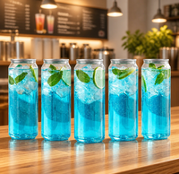 Offre Spéciale – Bouteilles en PET transparentes personnalisées de 300 ml, 400 ml, 500 ml avec couvercles en aluminium pour jus, sodas, eau, thé, café – Emballage plastique