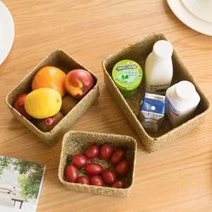 空ゴルフギフトバスケット生地裏地付きバスケット薬局長方形織りラタン小さなメッシュランドリーバッグ - Product Image 5