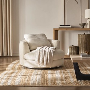 Sofá individual giratorio Circular de estilo italiano, silla de ocio para sala de estar moderna de lujo, silla de rotación perezosa para dormitorio de diseñador - Product Image 4