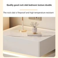 Table de chevet flottante intelligente de style européen, aspect haut de gamme, avec miroir, 2 tiroirs, construction solide et écologique, luxe léger