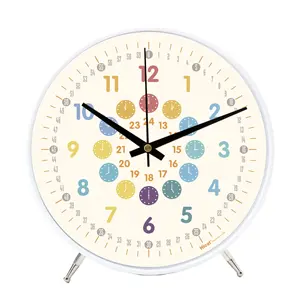Jam meja belajar gerakan senyap dan angka warna-warni Jam Anak untuk ruang bermain kelas kamar anak kamar tidur sekolah