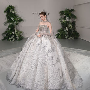 Vestido de Novia de Gala Moderno con Cuentas de Lujo GT151, Escote Corazón, Cola Capilla, Personalizado y Encantador para la Novia - Product Image 5