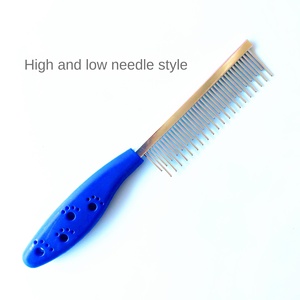 Peine para Gatos y Perros de Plástico Ecológico y Acero Inoxidable, con Dientes Largos y Cortos, de Una Sola Hilera, para Eliminar el Pelo de Mascotas, Venta al por Mayor - Product Image 3