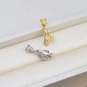 Colgante de Plata S925 Hecho a Mano Wenchi con Diseño Barroco de 3 Flores, Accesorio de Montura Vacía para Collar de Perlas, Fornituras de Joyería DIY para Mujer, China - Product Image 4