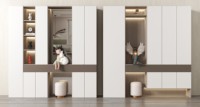 Meuble à chaussures moderne haut de gamme sur mesure avec compartiment dissimulé pour l'entrée et la décoration de toute la maison