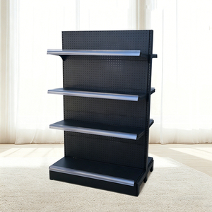 Étagères de supermarché robustes, taille personnalisable, présentoir métallique avec dos perforé, mobilier de magasin d'alimentation en gros - Product Image 6
