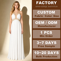 Robe de soirée sexy en polyester pour femme, dos nu, licou, à lacets, longueur ras du sol, pour boîte de nuit, bar, scène, performance, fête d'anniversaire, soirée de remise de diplôme (ODM)