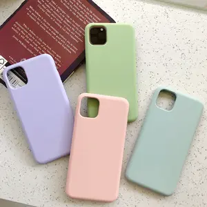 Promotion Solid Color Back Cover Liquid Silicone Full Cover Phone Case For iPhone 11 2019