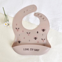 Bavoirs d'alimentation complémentaire personnalisés en silicone, bavoirs pour bébé à motif de dessin animé, imperméables, doux, grande taille pour les tout-petits