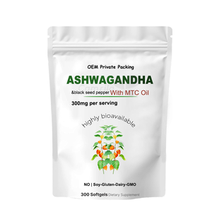 Cápsulas Blandas de Ashwagandha Natural OEM con Aceite MCT y Suplemento de Pimienta Negra para el Alivio del Estrés, la Calma y el Apoyo al Sueño - Product Image 1