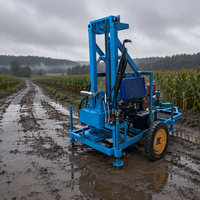 Mini-foreuse à eau diesel portative sur roues de 150 m pour l'agriculture