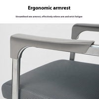 Chaises de bureau modernes en maille intégrale pour visiteurs, avec structure en fer, réglage manuel, soutien lombaire ergonomique, pour conférence