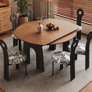 Juego de mesa y sillas de comedor extensible de madera maciza de 4 piezas, moderno y minimalista, para comedor - Product Image 4