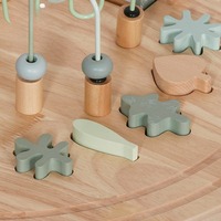 Table d'activités carrée en bois Montessori moderne pour tout-petits - Centre de jeu multisensoriel Blocs Trains Non toxique Durable