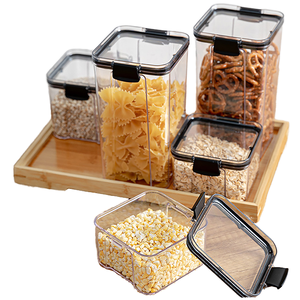 Recipiente Transparente Hermético para Almacenamiento de Granos en la Cocina, Caja de Plástico Transparente para Almacenamiento de Aperitivos y Té - Product Image 4