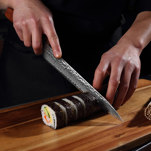 Coltello da <span class=keywords><strong>Chef</strong></span> Paudin Stile Giapponese 8" in Acciaio Damasco 10Cr15 a 67 Strati con Manico in Palissandro, Coltello da Cucina in Acciaio al Carbonio per Carne, Verdure e Uso da Macellaio - Product Image 5