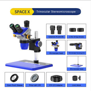 Microscopio Stereoscopico Trinoculare SUPER X PRO-B11 6.5X-52X Zoom Continuo Oculare Regolabile PL10X26 Adattatore CCD 0.45X Antipolvere - Product Image 3