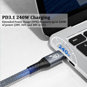 Câble certifié USB-IF ULT-unite 1m USB4 40 Gbps 240 W Type C 5 A Charge rapide Boîtier en alliage d'aluminium Contacts plaqués or Données - Product Image 2