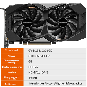 Tarjeta Gráfica GTX 1660 Super de 6GB para Juegos de PC, Gigabyte, Colorful, Asus, MSI GTX 1660 Super - Product Image 1