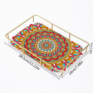 Mandala 5D fai da te pittura diamante fiore decorativo vassoio organizzatore <span class=keywords><strong>per</strong></span> bagno <span class=keywords><strong>cucina</strong></span> - Product Image 5