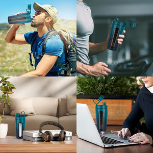 Custom Logo Gym Fitness for Shaker Bottle with Window Stainless Steel and Plastic Drinkware for <strong>Protein</strong> Supplements - Product Image 6