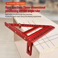 Règle d'angle de mesure multi-angles 3D de 8 pouces, précision 0-90°, avec pointe de traçage pour trous, en aluminium industriel, pour le travail du bois, OEM, DIY