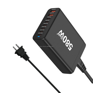 6 tipo <span class=keywords><strong>C</strong></span> <span class=keywords><strong>2</strong></span> USB 580W US UK AU EU di alta qualità nuova caratteristica cellulare cellulare intelligente universale Gan veloce caricatore da parete multiporta - Product Image 6