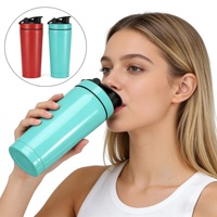 Bouteille shaker pour protéines de lactosérum, paroi simple, 700 ml, sans BPA, anti-fuite, facile à nettoyer, tasse mélangeuse pour musculation, perte de poids, régime, fitness