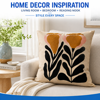 Housse de coussin personnalisée moderne abstraite à motifs floraux, imprimée sur mesure, pour canapé de salon, décoration d'ambiance intérieure, vente en gros