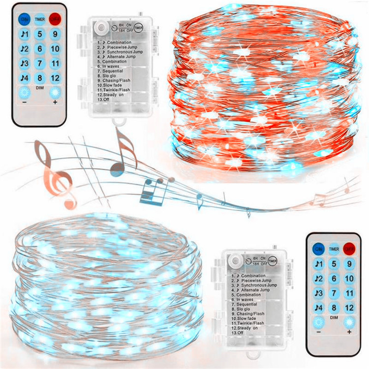 Luces LED De Cadena, 10M 100LED Luces De Cuerda De Pilas Con