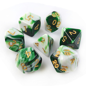 Juego de dados DND poliédricos personalizados de fábrica al por mayor para mazmorras y dragones juego de mesa RPG 7 piezas Juego de dados acrílicos de dos colores - Product Image 6