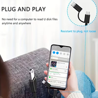 Câble adaptateur OTG 2-en-1 Type-C vers Micro USB 18 cm en alliage d'aluminium pour smartphones, ordinateurs, tablettes et clés USB