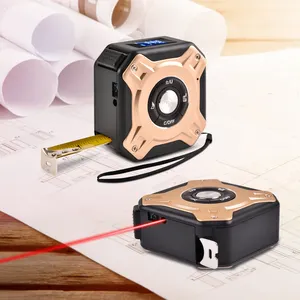 2 trong 1 có thể sạc lại 131ft Laser khoảng cách mét 40m Độ chính xác cao Laser Rangefinder laser kỹ thuật số đo băng 5m