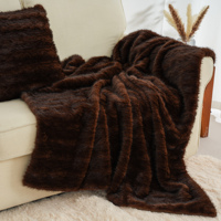 Plaids en fausse fourrure de luxe, épais, chauds et douillets, à poils longs, en polaire lourde, sur mesure, de haute qualité, pour canapé, lit et sofa