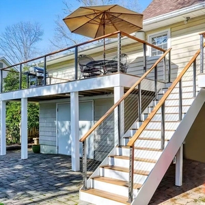 Système de rampe d'<span class=keywords><strong>escalier</strong></span> moderne pour balcon et villa en <span class=keywords><strong>acier</strong></span> inoxydable avec câble - Product Image 3