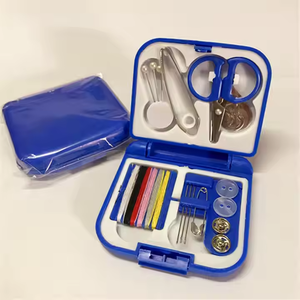 Custom Logo Sewing Tool Kit Set Box Mini Portable Square Shape DIY Needlework Hand Sewing Kit for Household Use