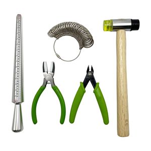 Outil <span class=keywords><strong>de</strong></span> mesure <span class=keywords><strong>de</strong></span> mandrin Bague en acier Jauge <span class=keywords><strong>de</strong></span> dimensionnement Sizers Set Caoutchouc <span class=keywords><strong>Bijoutier</strong></span> Maillet Marteau Métal Taille Doigt Bâton Fil Wrap - Product Image 4