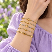 Bracelet à perles, perles mélangées or et argent, acier inoxydable plaqué, bijoux tendance pour femmes, cadeau